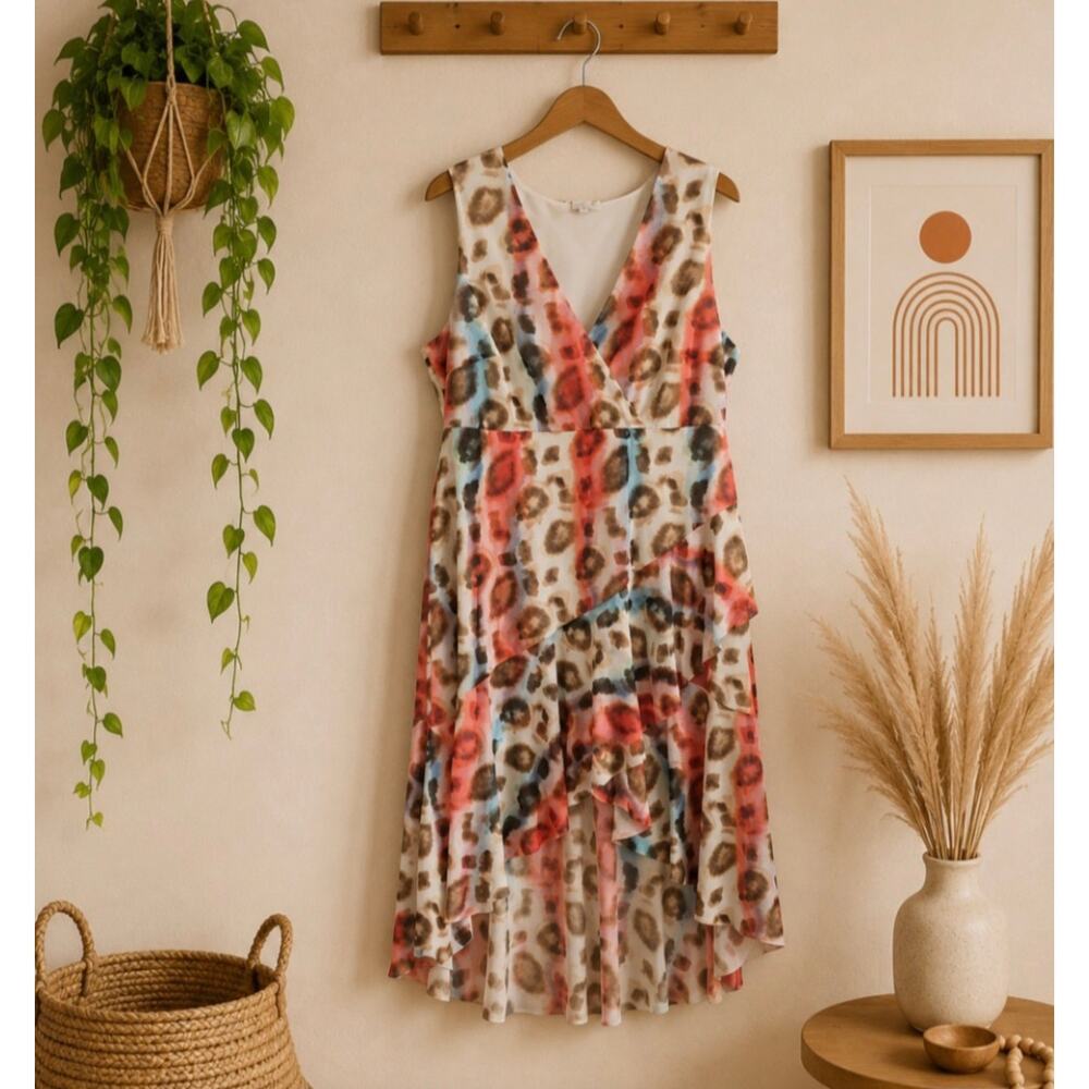 Venus Colorful Animal Pattern Dress 2X